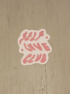 10/$10 Sticker Decal - Self Love Club - Pink  Text - Heart & Stars - Brand New